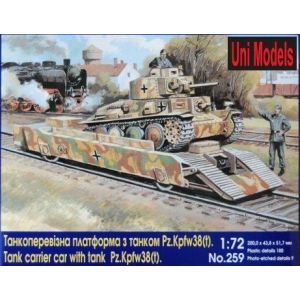 Uni Models 259 - Tank carrier car with tank Pz.Kpfw38(t)