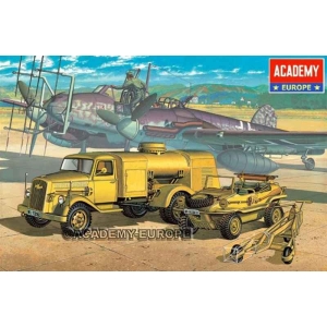 Academy 13401 - WWII GROUND VEHICLE SET-3 GERMAN FUEL TRUCK & SCHWIMM WAGEN