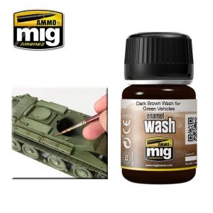 A.MIG-1005 - DARK BROWN WASH FOR GREEN VEHICLES (35ml)