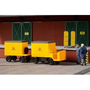 Auhagen 43663 - Wózek elektryczny z przyczepą