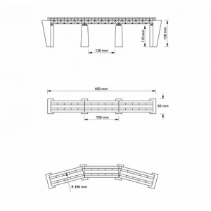 Auhagen 13325 - Most stalowy prosty / łukowy