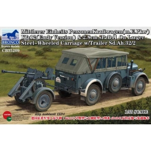 Bronco CB35209 - Mittlerer Einheits Personenkraftwagen (m.E.Pkw) Kfz12 (Early Version) & 2.8cm sPzB41 On Larger Steel-Wheeled Carriage w/Trailer Sd.Ah