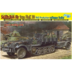 Dragon 6711 - Sd.Kfz.10/4 fur 2cm FlaK 30, 1940 Production w/Ammo Trailer