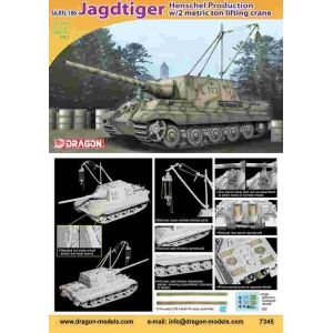 Dragon 7345 - Jagdtiger Henschel Production w/2 Metric Ton Lifting Crane