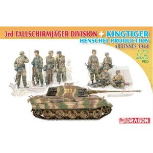 Dragon 7400 - 3rd Fallschirmjäger Division + King Tiger Henschel Production Ardennes 1944