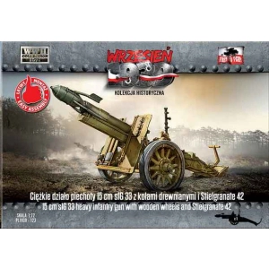 First to Fight PL1939-123 - Ciężkie działo piechoty 15 cm sIG 33 z kołamidrewnianymi i Stielgranate 42