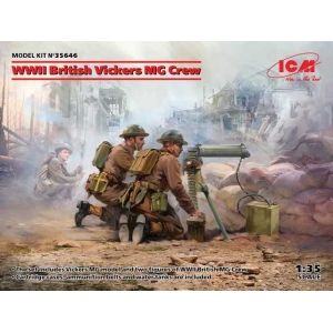 ICM 35646 - WWII British Vickers MG Crew (Vickers MG & 2 figures)
