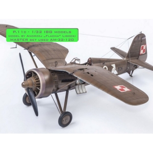 Master AM-32-120 - PZL P.11c  - zestaw detali - lufy karabinu wz. 33, celowniki oraz dysza Venturiego (do modelu IBG)