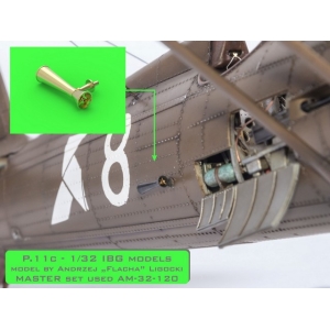Master AM-32-120 - PZL P.11c  - zestaw detali - lufy karabinu wz. 33, celowniki oraz dysza Venturiego (do modelu IBG)
