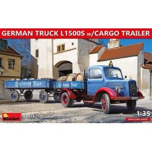 MiniArt 38023 - German Truck L1500S w/Cargo Trailer