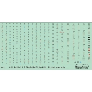 Model Maker D48020 - MiG-21PFM/M/MF/bis/UM Polish stencils