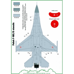 Model Maker D48073 - Polish F-16C/D Stencils