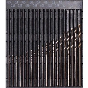 Zestaw wierteł 0,3 - 1,6 mm (20 szt.)