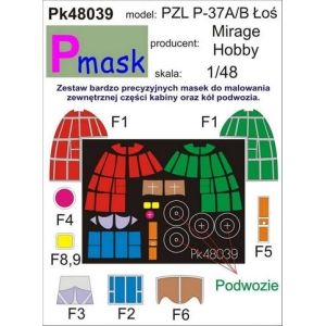 Pmask Pk48039 - PZL-37A/B Łoś (Mirage Hobby)