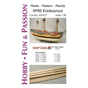 Shipyard AS012 - Kijki do masztów i rej  HMB Endeavour