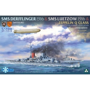 Takom SP-7043 - SMS Derfflinger 1916 + SMS Lützow 1916 + Zeppelin Q-class (Waterline) Limited Edition