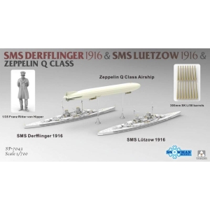 Takom SP-7043 - SMS Derfflinger 1916 + SMS Lützow 1916 + Zeppelin Q-class (Waterline) Limited Edition