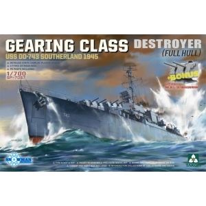 Takom SP-7057 - Gearing-Class Destroyers USS DD-743 Southerland 1945 with 1/72 Scale Mk.38 5"/38 Twin Gun Mount