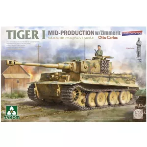 Takom 2200 - Tiger I Mid-Production With Zimmerit Sd.Kfz.181 Pz.Kpfw.VI Ausf.E Otto Carius (Limited Edition)