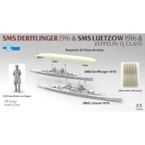 Takom SP-7043 - SMS Derfflinger 1916 + SMS Lützow 1916 + Zeppelin Q-class (Waterline) Limited Edition