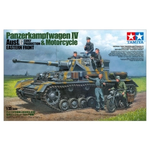 Tamiya 25209 - GERMAN TANK PANZERKAMPFWAGEN IV Ausf.G EARLY PRODUCTION & MOTORCYCLE SET "EASTERN FRONT"