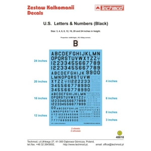 Techmod 48818 - U.S. Letters & Numbers (Black)