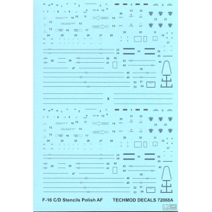 Techmod 72068 - F-16 D Stencils Polish AF