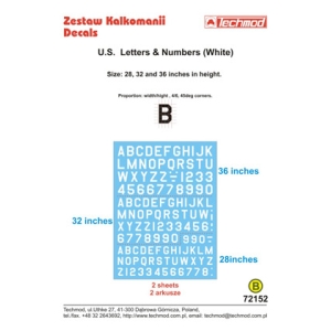 Techmod 72152 - US Letters & Numbers (White)