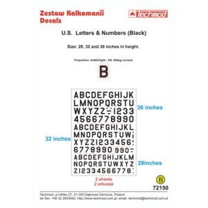 Techmod 72150 - US Letters & Numbers (Black)