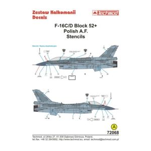 Techmod 72068 - F-16 D Stencils Polish AF