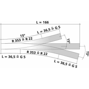 Tillig 83230 - Rozjazd potrójny 15°
