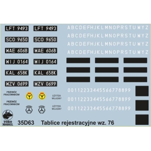 ToRo Model 35D63 - Polskie tablice rejestracyjne wz.76