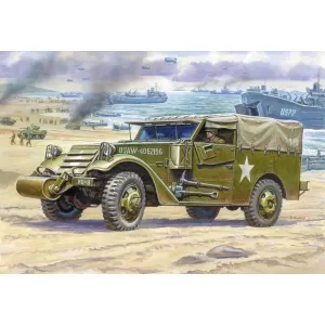 Zvezda 3581 - Scout car M-3 WW II Armored car with canvas