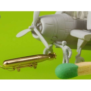 Master SM-350-072 - Amerykańska torpeda lotnicza Mark 13 (22.4in) z wózkami - typ wczesny (10 szt.)