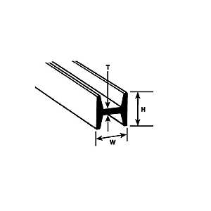Evergreen 281 - profil H 1,5 x 350mm