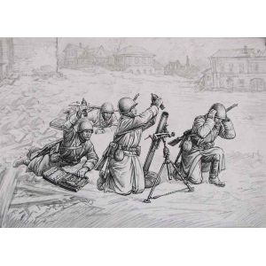 Zvezda 6208 - Soviet 82mm Mortar with Crew (Winter Uniform)