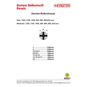 Techmod 48027 - German Luftwaffe Balkenkreuze