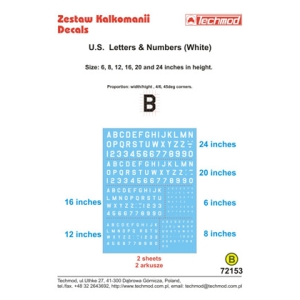 Techmod 72153 - US Letters & Numbers (White)