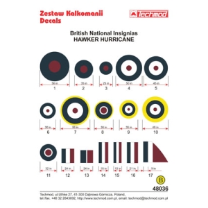 Techmod 48036 - British National Insignias - Hawker Hurricane