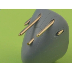 Master AM-48-023 - P-38 Lightning zestaw uzbrojenia późnego typu (km-y Browning .50 cal z osłonietą chłodnicą, końcówki działka 20mm)