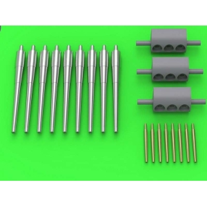 Master SM-350-074 - Uzbrojenie krążownika USS Indianapolis CA-35 (1945) - 8in (9 szt.), 5in (9 szt.) z żywicznym elementem do osadzenia luf - pasuje d