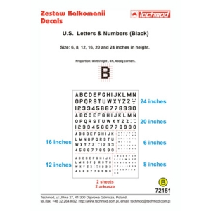 Techmod 72151 - US Letters & Numbers (Black)