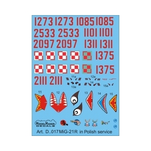 Model Maker D72017 - MiG-21R in Polish service