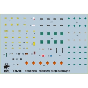 ToRo Model 35D45 - KTO Rosomak - tabliczki eksploatacyjne