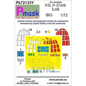 Pmask Pk72133Y - Maska PZL P-37A/B Łoś