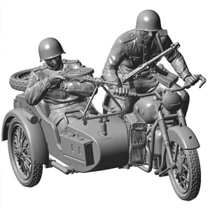 Zvezda 3639 - Soviet WWII motorcycle M-72 with sidecar and crew