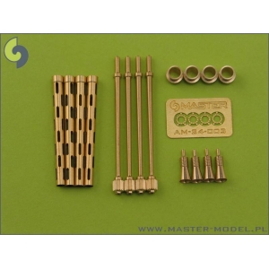 Master AM-24-001 - Lufy brytyjskich km-ów Browning Mk 2 .303 caliber (7,7mm) (4 szt.) - pasuje do modelu Mosqito oraz Spitfire firmy Airfix