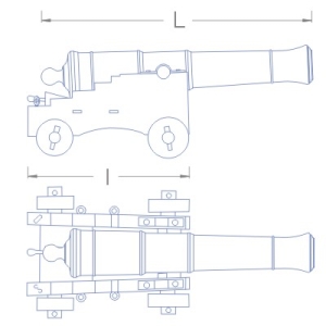 RB Model 2301 - Działo mosiężne z lawetą  LB 24