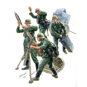 Zvezda 3583 - German 120-mm Mortar 42 with Trailer and Crew WWII