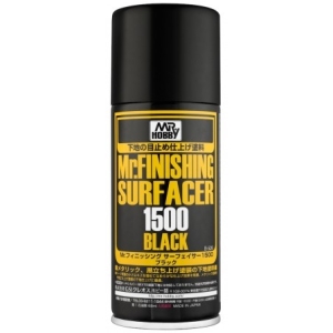 Mr.Hobby B-526 - Mr. Finishing Sufracer 1500 black / Podkład czarny w sprayu 170ml